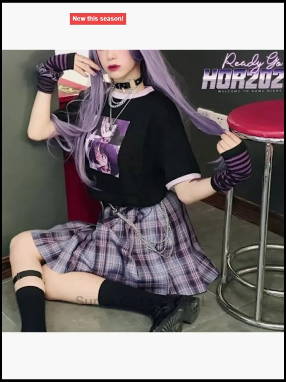 Kawaii Knitted Fingerless Arm Warmers Y2K Goth Gloves